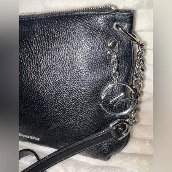 Michael Kors Black Crossbody Bag with Silver Accents - Picture 2 of 10